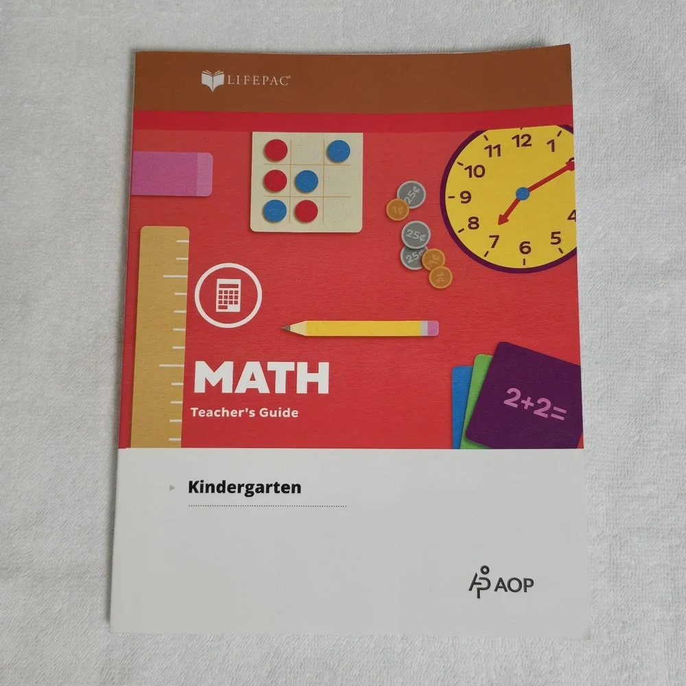 AOP Lifepac Kindergarten Language Arts / Math Teacher's Edition Homeschool Books